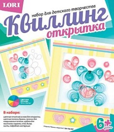 Квиллинг Открытка Мишка с сердечком