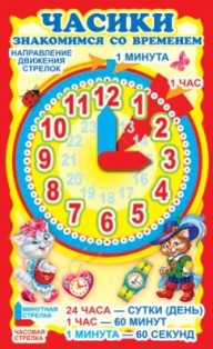 Часики с двигающимися стрелками. Красные