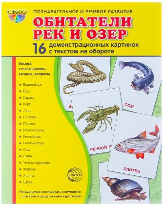 Обитатели рек и озер Демонстрационные картинки 16 карт 173*220