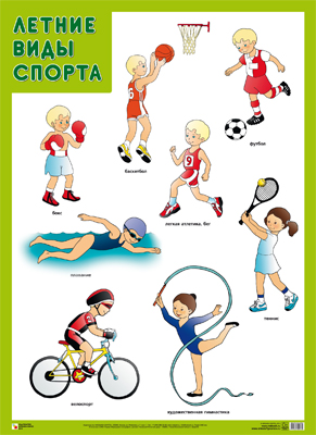 Летние виды спорта. Плакат 550х770