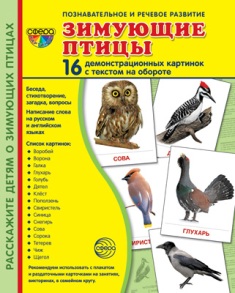 Зимующие птицы. Демонстрационные картинки. 16 картинок 173*220 мм