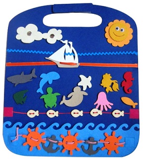 Коврик игралка в дорогу Море 42х48 см