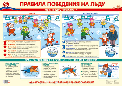 Правила поведения на льду. Плакат А2