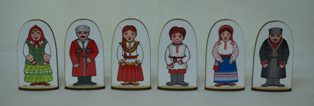 Набор кукол на подставке Семья казаков 6 шт