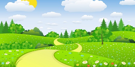 Занавес для сцены Полянка Размер 6*3 м