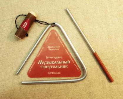 Треугольник музыкальный диаметр 6 мм длина 11 см
