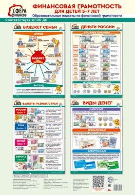 Финансовая грамотность для детей 5-7 лет. Комплект образовательных плакатов. А3.